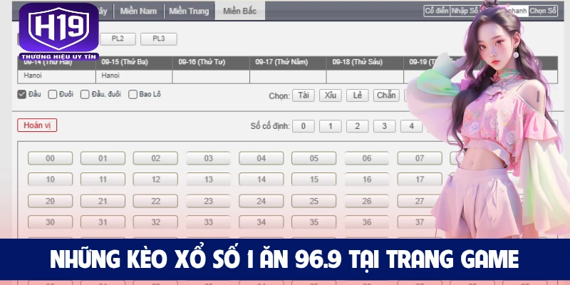 Những kèo xổ số 1 ăn 96.9 tại trang game